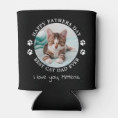 可愛パーソナライズされたいペットフォトファーザーズ猫パパ 缶クーラー (裏面)