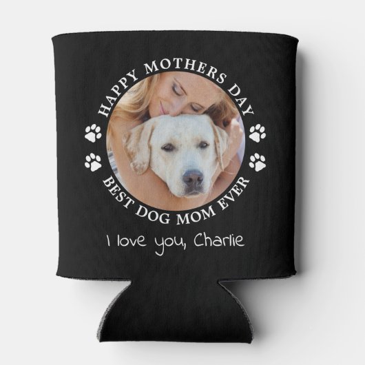 可愛パーソナライズされたいペットフォトマザーズ 缶クーラー (裏面)