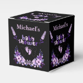 可愛パーソナライズされたいモノグラム赤ちゃんシャワー フェイバーボックス (正面サイド)