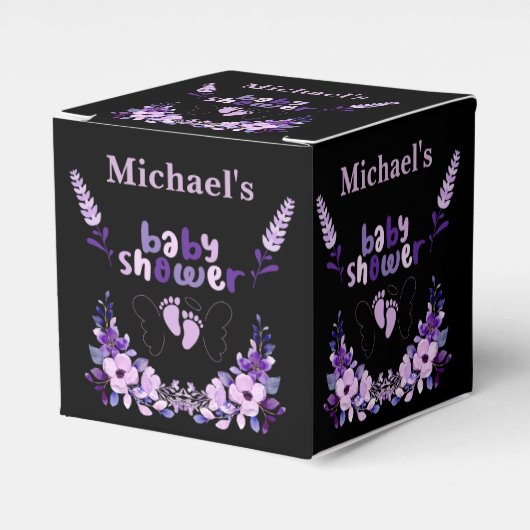 可愛パーソナライズされたいモノグラム赤ちゃんシャワー フェイバーボックス (正面サイド)