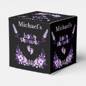 可愛パーソナライズされたいモノグラム赤ちゃんシャワー フェイバーボックス (裏面サイド)