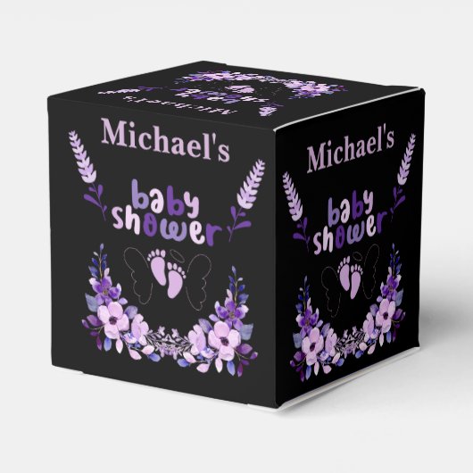 可愛パーソナライズされたいモノグラム赤ちゃんシャワー フェイバーボックス (裏面サイド)