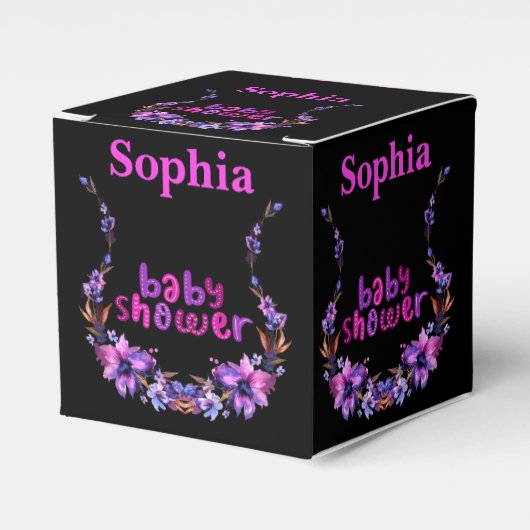可愛パーソナライズされたいモノグラム赤ちゃんシャワー フェイバーボックス (正面サイド)