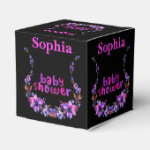 可愛パーソナライズされたいモノグラム赤ちゃんシャワー フェイバーボックス (裏面サイド)
