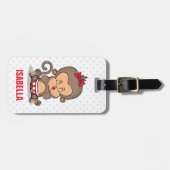 可愛パーソナライズされたいモンキーラゲッジタグ(K) ラゲッジタグ (正面横)