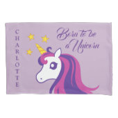 可愛パーソナライズされたいユニコーンの少女の枕カバー 枕カバー (正面)