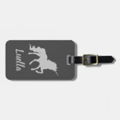 可愛パーソナライズされたいユニコーン ラゲッジタグ (正面横)