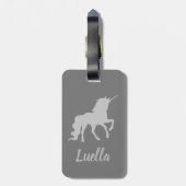 可愛パーソナライズされたいユニコーン ラゲッジタグ (裏面縦)
