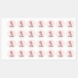 可愛パーソナライズされたいユニコーン，名前，電話番号 ラベル