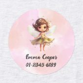 可愛パーソナライズされたいユニコーン,名前,電話番号 ラベル (デザイン1)