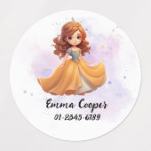 可愛パーソナライズされたいユニコーン，名前，電話番号 ラベル (デザイン1)