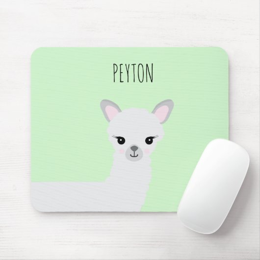 可愛パーソナライズされたいラマイラストレーション マウスパッド (マウス)