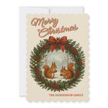 可愛パーソナライズされたいリスのレトロリース