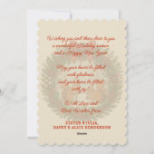 可愛パーソナライズされたいリスのレトロリース シーズンカード (裏面)