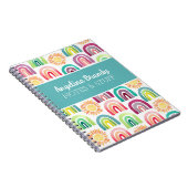 可愛パーソナライズされたいレインボー&サンズキッズ ノートブック (右側)