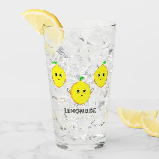 可愛パーソナライズされたいレモン タンブラーグラス (アイス正面)