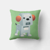 可愛パーソナライズされたいロボットのトースター子犬 クッション (裏面)