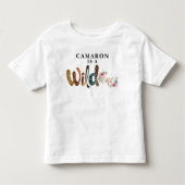 可愛パーソナライズされたいワイルドワン1歳の誕生日ジャングル トドラーTシャツ (正面)