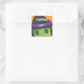 可愛パーソナライズされたい不気味魔女ハロウィンステッカー スクエアシール (バッグ)