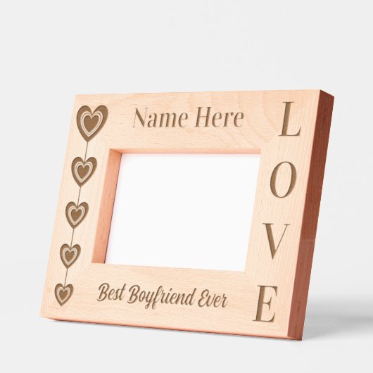 可愛パーソナライズされたい五ハート紐と愛 レーザー彫刻フレーム (左)