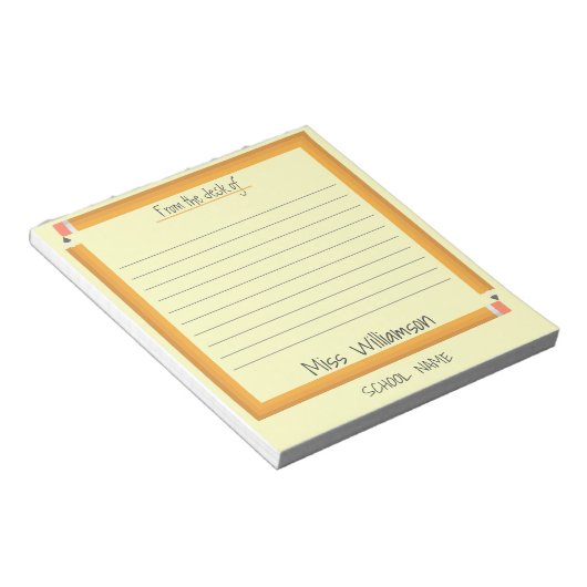 可愛パーソナライズされたい先生感謝の贈り物 ノートパッド (アングル)