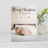 可愛パーソナライズされたい写真のクリスマスカード シーズンカード (スタンド正面)