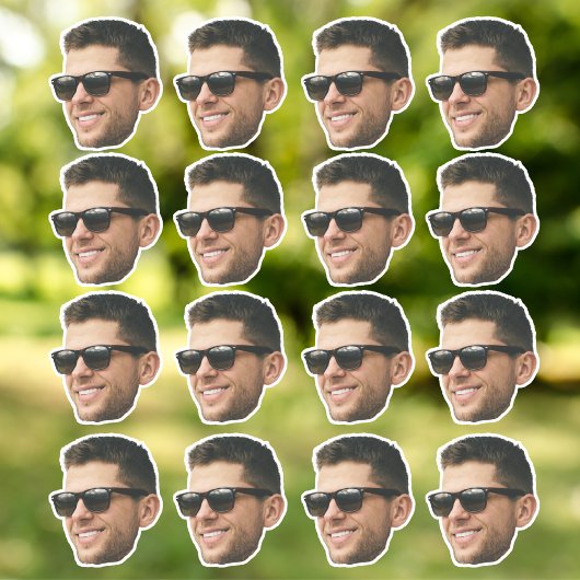 可愛パーソナライズされたい写真顔16枚 シール