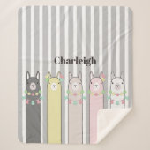 可愛パーソナライズされたい動物のラカラフルマスの子供 シェルパブランケット (正面)