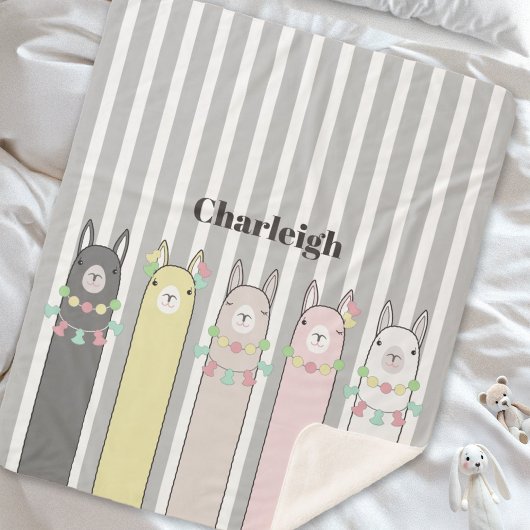 可愛パーソナライズされたい動物のラカラフルマスの子供 シェルパブランケット