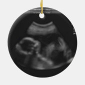 可愛パーソナライズされたい双子の妊娠告知Cer セラミックオーナメント (裏面)