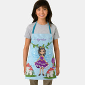 可愛パーソナライズされたい妖精、キノコ&ハウスキッズ エプロン (インサイチュ)