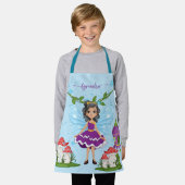 可愛パーソナライズされたい妖精、キノコ&ハウスキッズ エプロン (着用した状態)