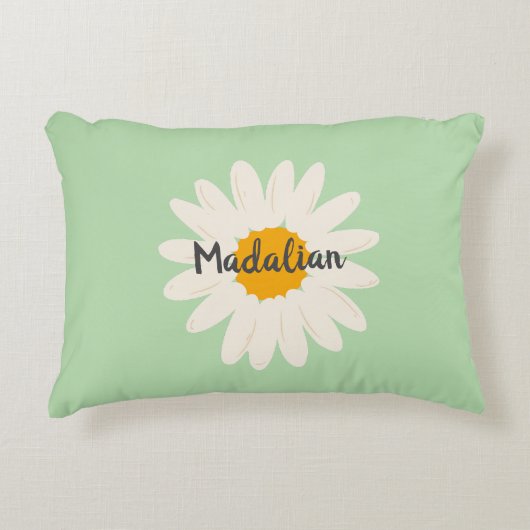 可愛パーソナライズされたい子供部屋ガーリーヒマワリ アクセントクッション (正面)