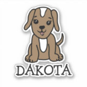 可愛パーソナライズされたい子犬の名前シール シール (正面)