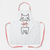 可愛パーソナライズされたい子猫の名前 エプロン (正面)