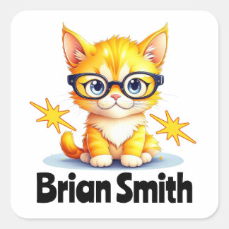 可愛パーソナライズされたい子猫 スクエアシール