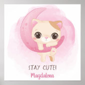 可愛パーソナライズされたい子猫 ポスター (正面)