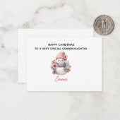 可愛パーソナライズされたい孫娘素晴らしクリスマス ノートカード (正面/裏面インサイチュ)
