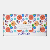 可愛パーソナライズされたい宇宙柄デスクマット デスクマット (キーボード&マウス)