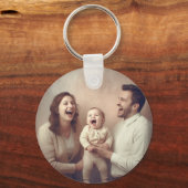 可愛パーソナライズされたい家族とベビー写真 キーホルダー (正面)