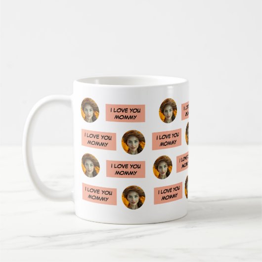 可愛パーソナライズされたい家族顔5枚 コーヒーマグカップ (左)