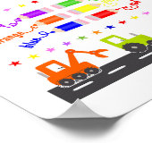 可愛パーソナライズされたい小学少年 ポスター (角)