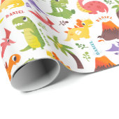 可愛パーソナライズされたい恐竜の包み紙 ラッピングペーパー (ロールコーナー)