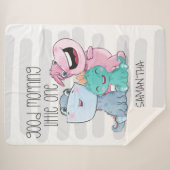 可愛パーソナライズされたい恐竜の女の子のベビーまたは子供 シェルパブランケット (正面(横))