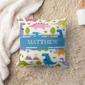 可愛パーソナライズされたい恐竜の枕 クッション (ブランケット)