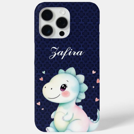 可愛パーソナライズされたい恐竜の電話ケース15プロ Case-Mate iPhoneケース (裏面)