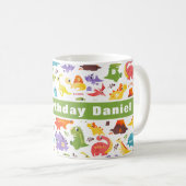 可愛パーソナライズされたい恐竜 コーヒーマグカップ (正面右)