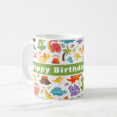 可愛パーソナライズされたい恐竜 コーヒーマグカップ (正面左)