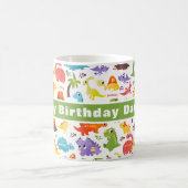 可愛パーソナライズされたい恐竜 コーヒーマグカップ (中央)