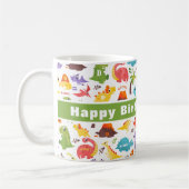 可愛パーソナライズされたい恐竜 コーヒーマグカップ (左)